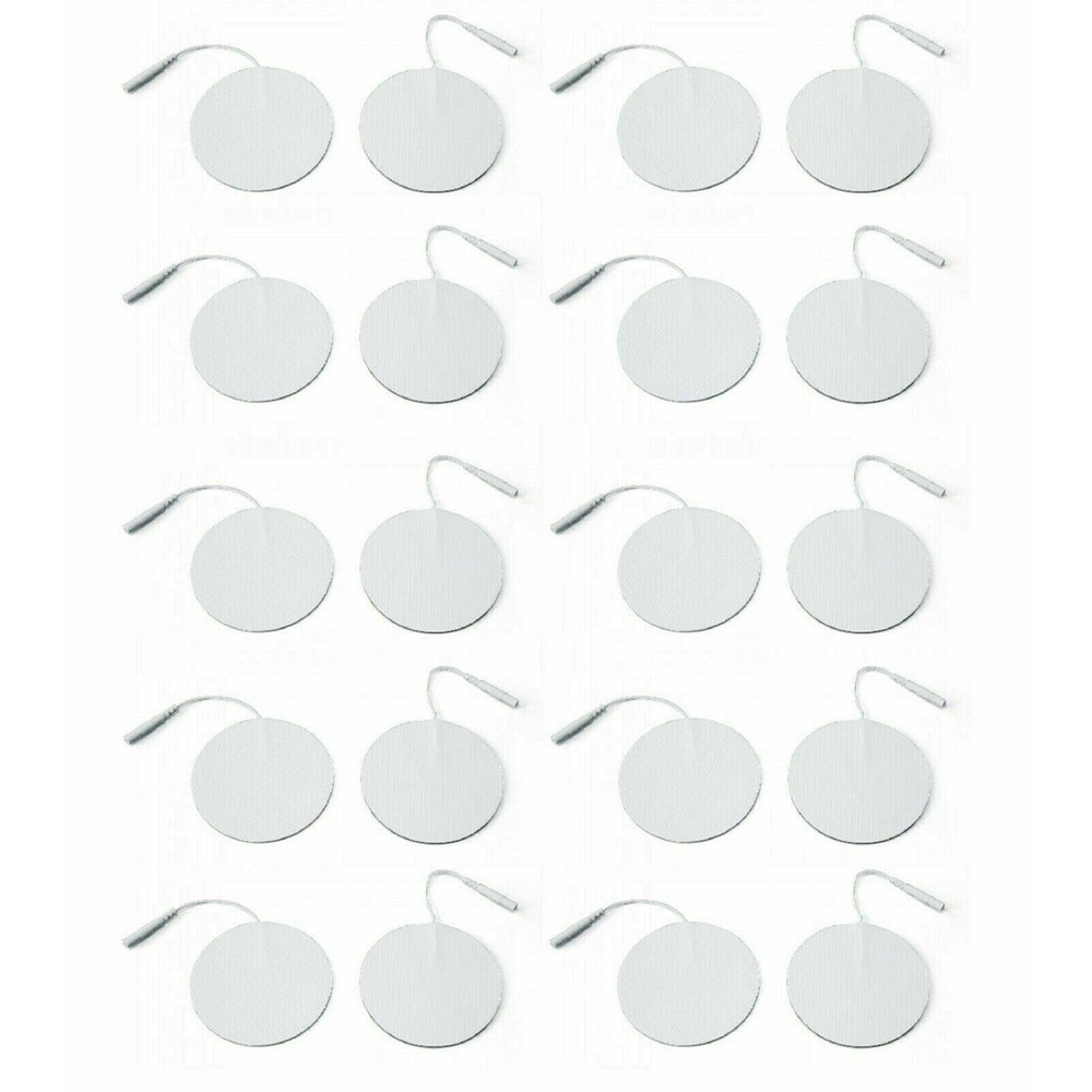 200 Rounded Reusable Electrode Patches for Tens Massager 7000, 3000- 2 inch